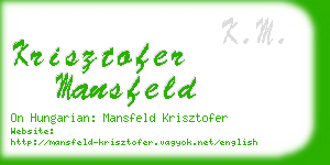 krisztofer mansfeld business card